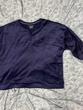 Nautica women Navy Blue Long-Sleeve Henley